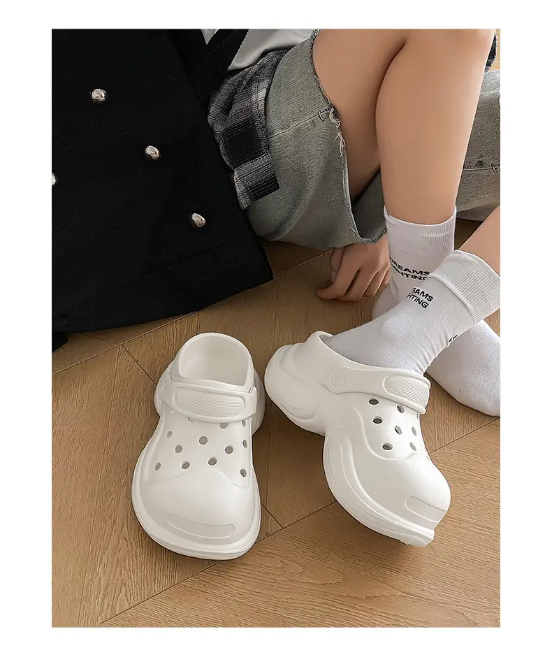 Thick-soled Cave Shoes Women's Height-increasing Exterior Wear All-match Breathable Baotou Non-smelly Feet Soft-soled Lightweight Non-slip Wear-resistant Slippers — feature 7