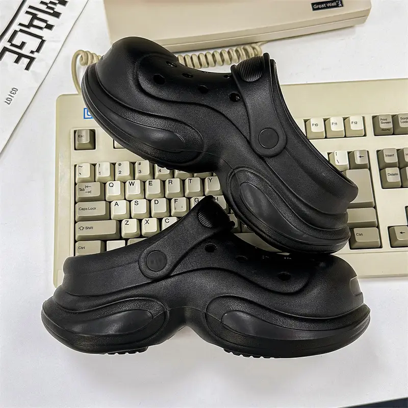 Thick-soled Cave Shoes Women's Height-increasing Exterior Wear All-match Breathable Baotou Non-smelly Feet Soft-soled Lightweight Non-slip Wear-resistant Slippers