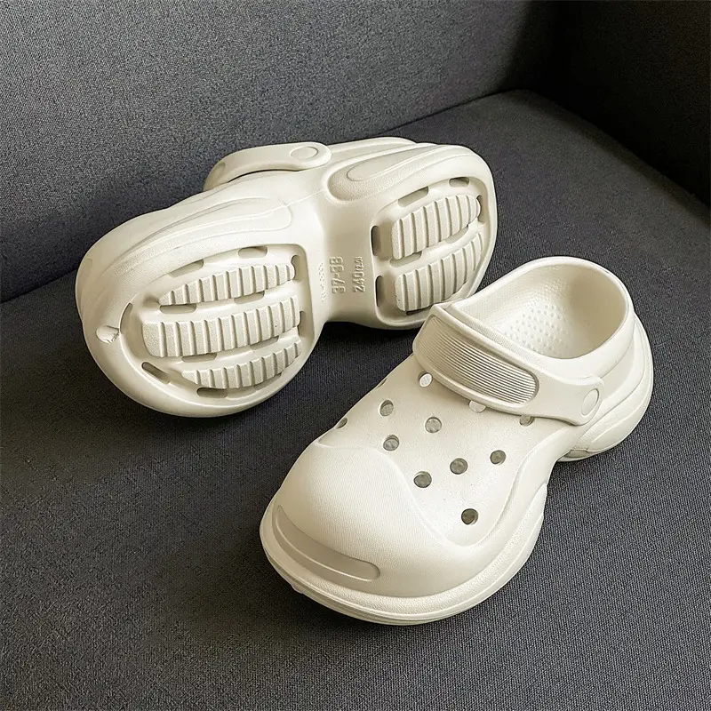 Thick-soled Cave Shoes Women's Height-increasing Exterior Wear All-match Breathable Baotou Non-smelly Feet Soft-soled Lightweight Non-slip Wear-resistant Slippers