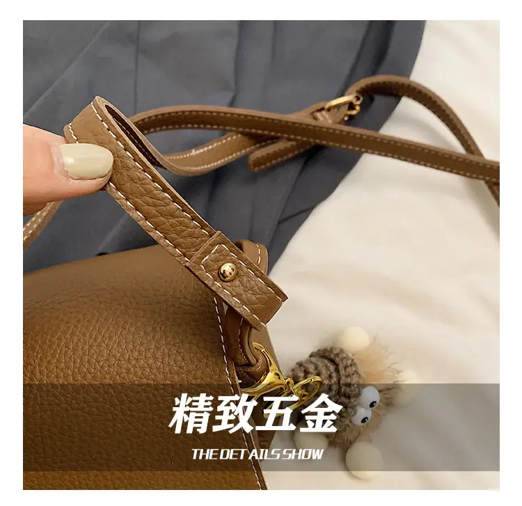 Small Square Black Leather Shoulder Bag for Women — feature 11