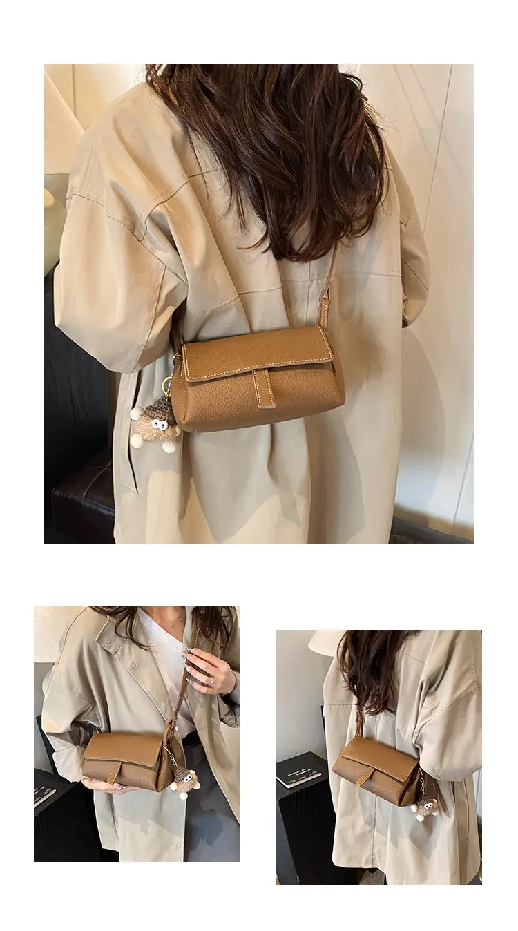 Small Square Black Leather Shoulder Bag for Women — feature 6