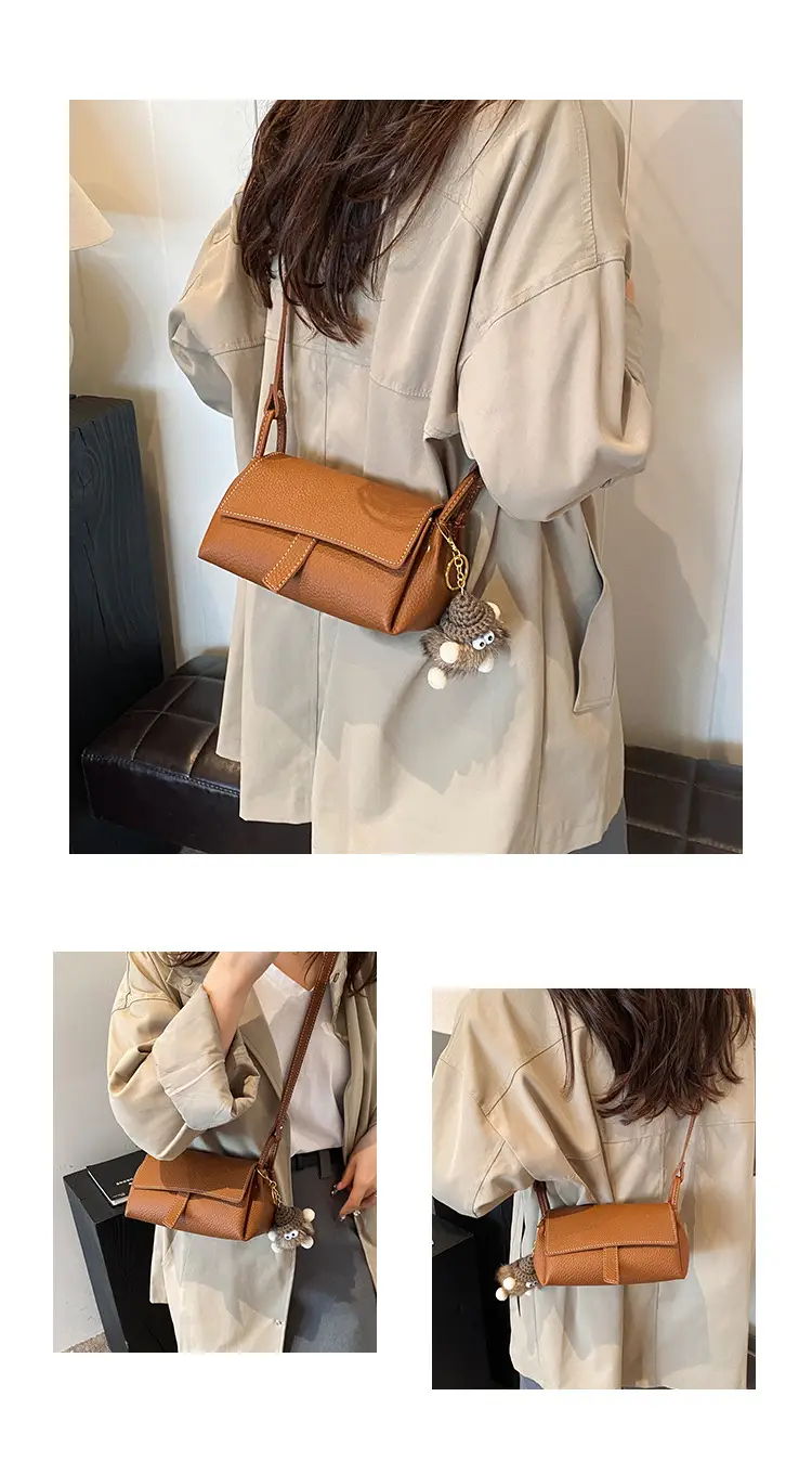 Small Square Black Leather Shoulder Bag for Women — feature 7