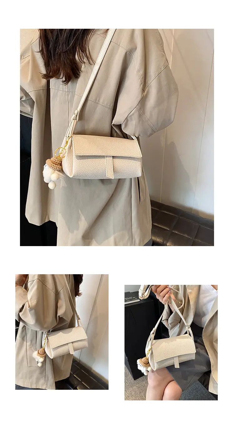 Small Square Black Leather Shoulder Bag for Women — feature 8