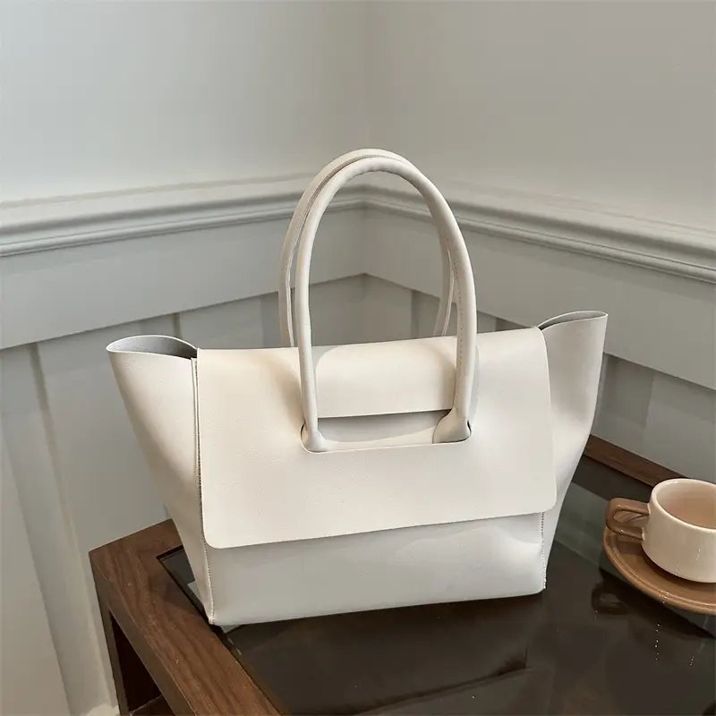 White Large Capacity Shoulder Bag for Women - Image 8
