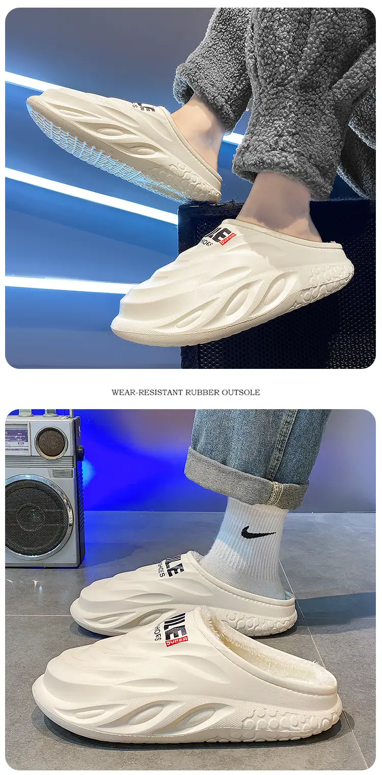 Cotton Slippers Men's Winter Indoor Home Thick-soled Couple's fleece-lined Cotton Shoes Waterproof Outwear Mao Mao Slippers Winter — feature 13