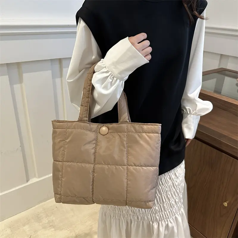 Women's Pink Cotton Shoulder Bag 2025 New Summer
