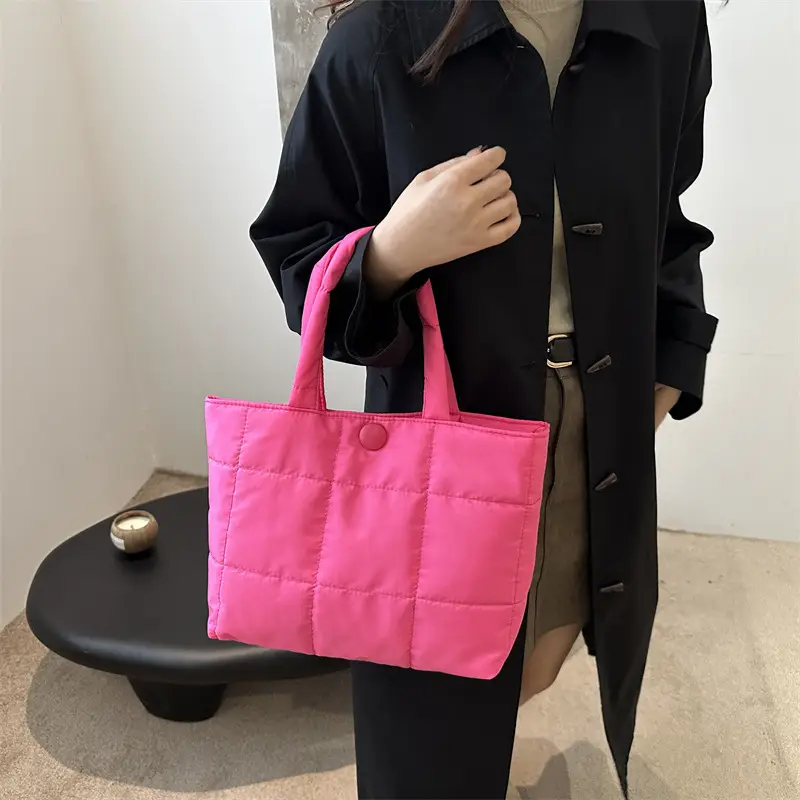 Women's Pink Cotton Shoulder Bag 2025 New Summer