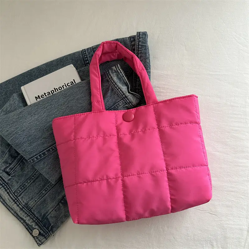 Women's Pink Cotton Shoulder Bag 2025 New Summer