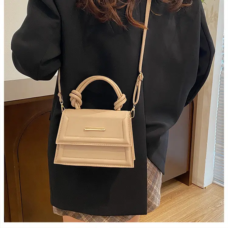Women Square Crossbody Bag Beige High-End Western Style — feature 15
