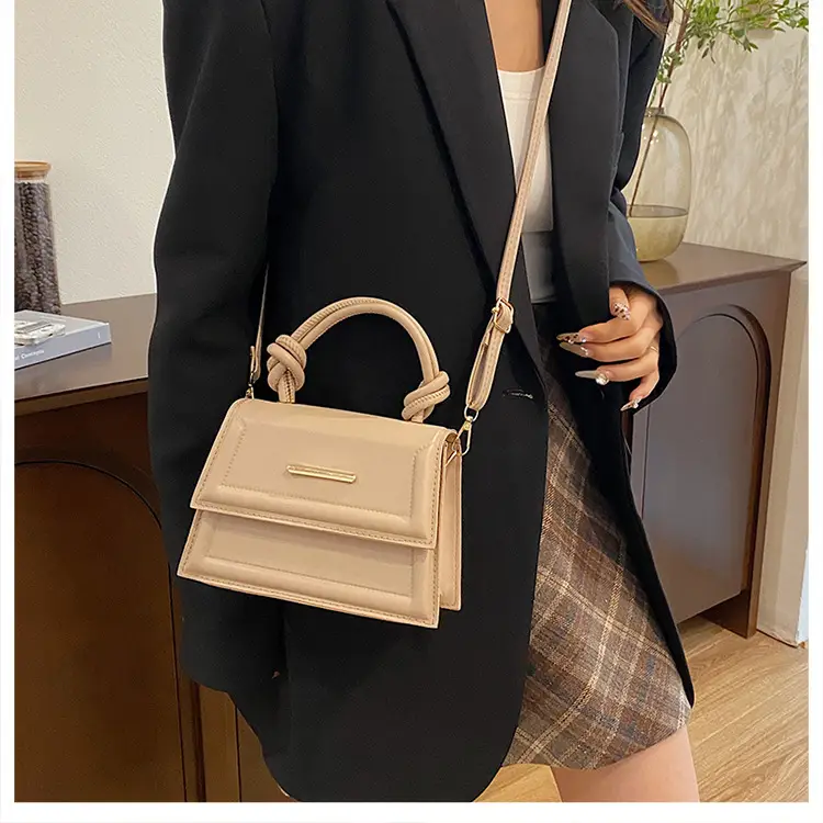 Women Square Crossbody Bag Beige High-End Western Style — feature 16