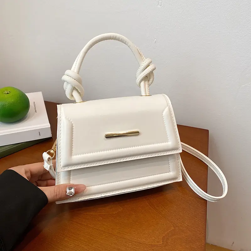 Women Square Crossbody Bag Beige High-End Western Style - Image 2