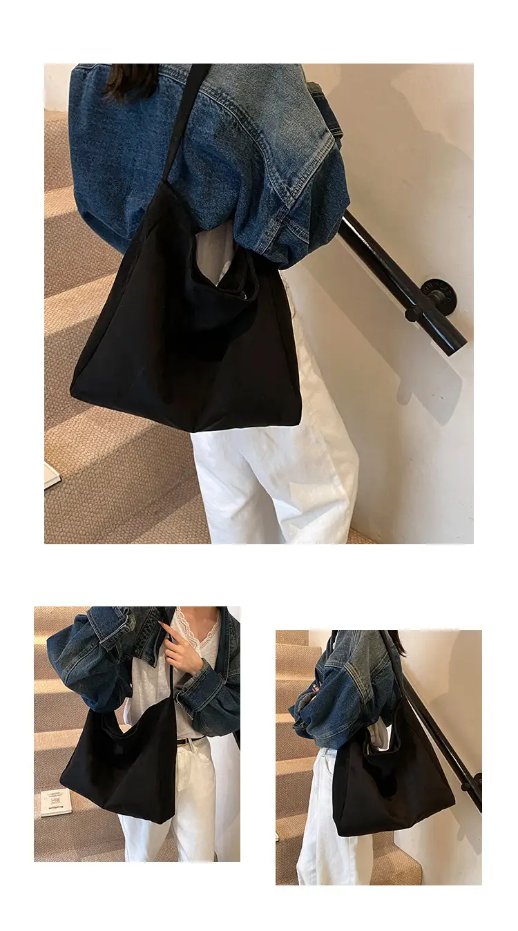 Black Fleece Tote Bag Large Capacity Work Commuter Shoulder Bag — feature 21