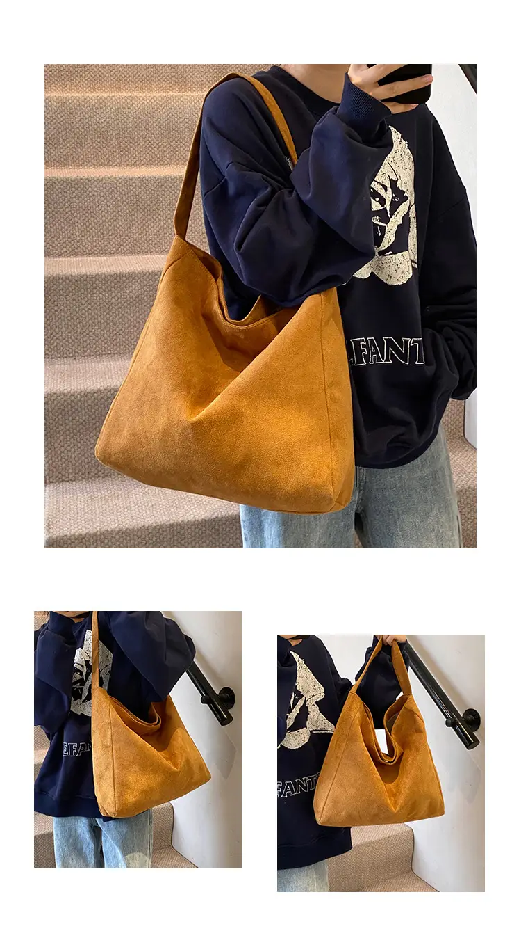 Black Fleece Tote Bag Large Capacity Work Commuter Shoulder Bag — feature 22