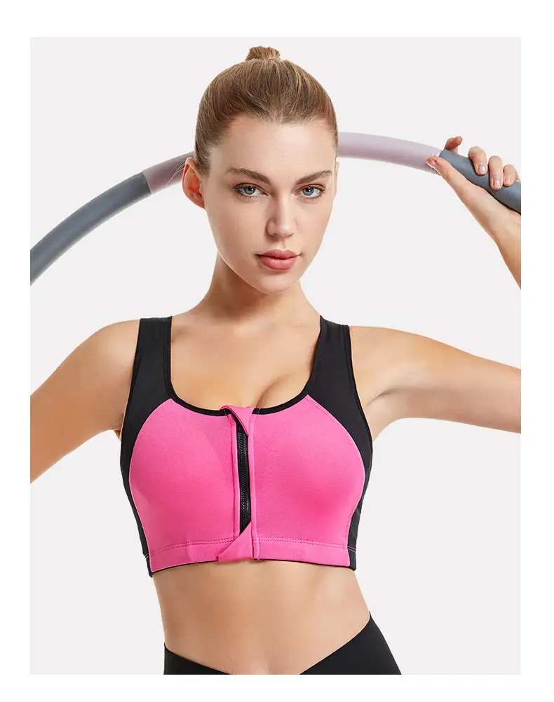 Wire-Free Sports Bra for Women, Blue Black, Large — feature 12