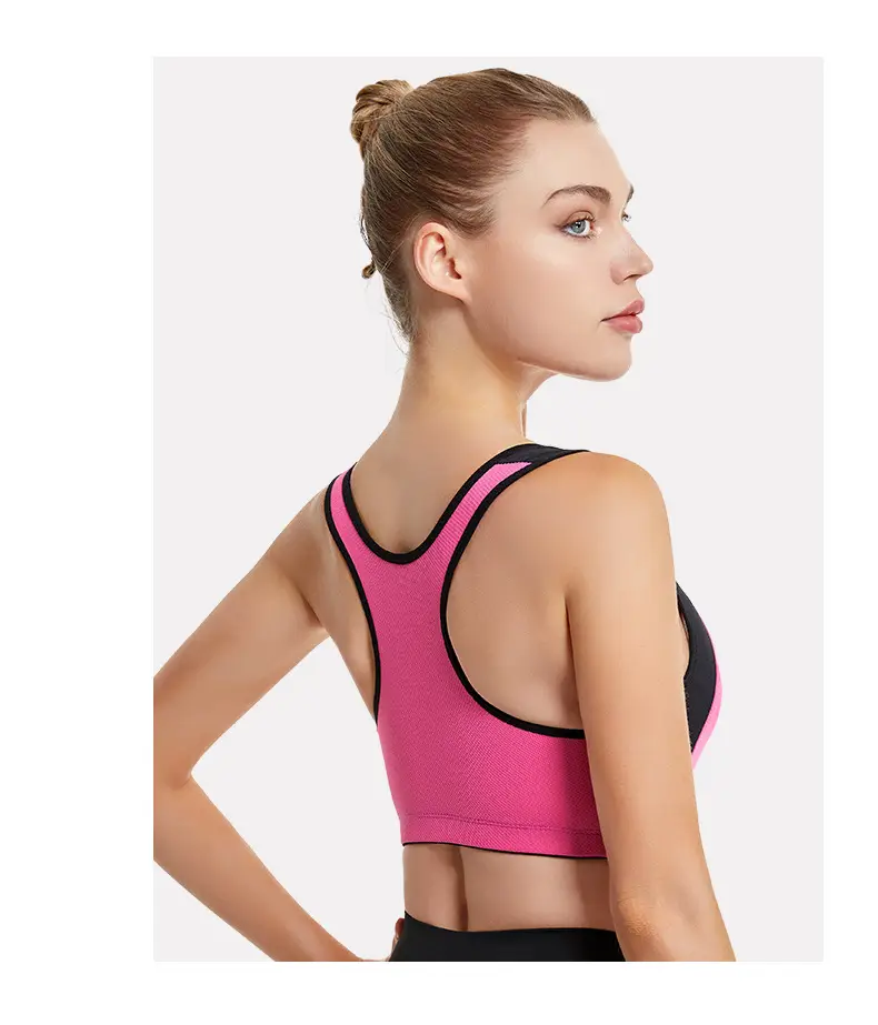 Wire-Free Sports Bra for Women, Blue Black, Large — feature 14