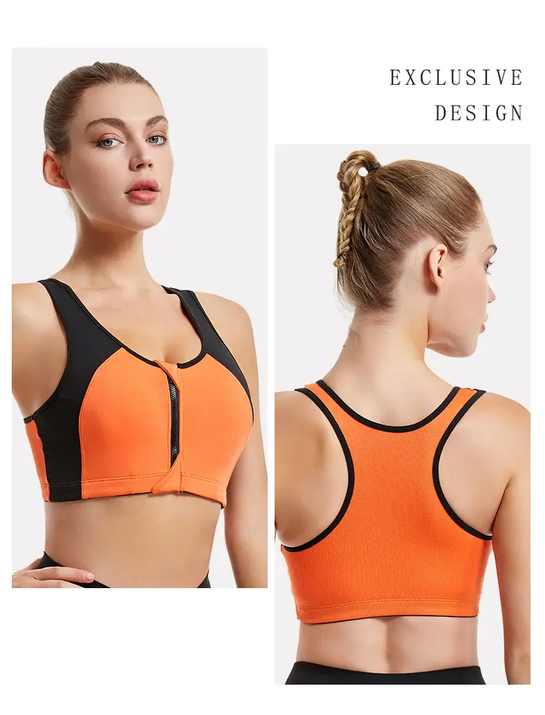 Wire-Free Sports Bra for Women, Blue Black, Large — feature 16
