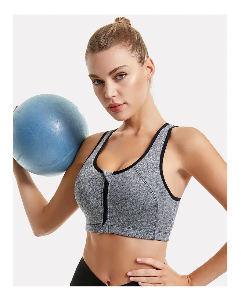 Wire-Free Sports Bra for Women, Blue Black, Large — feature 17