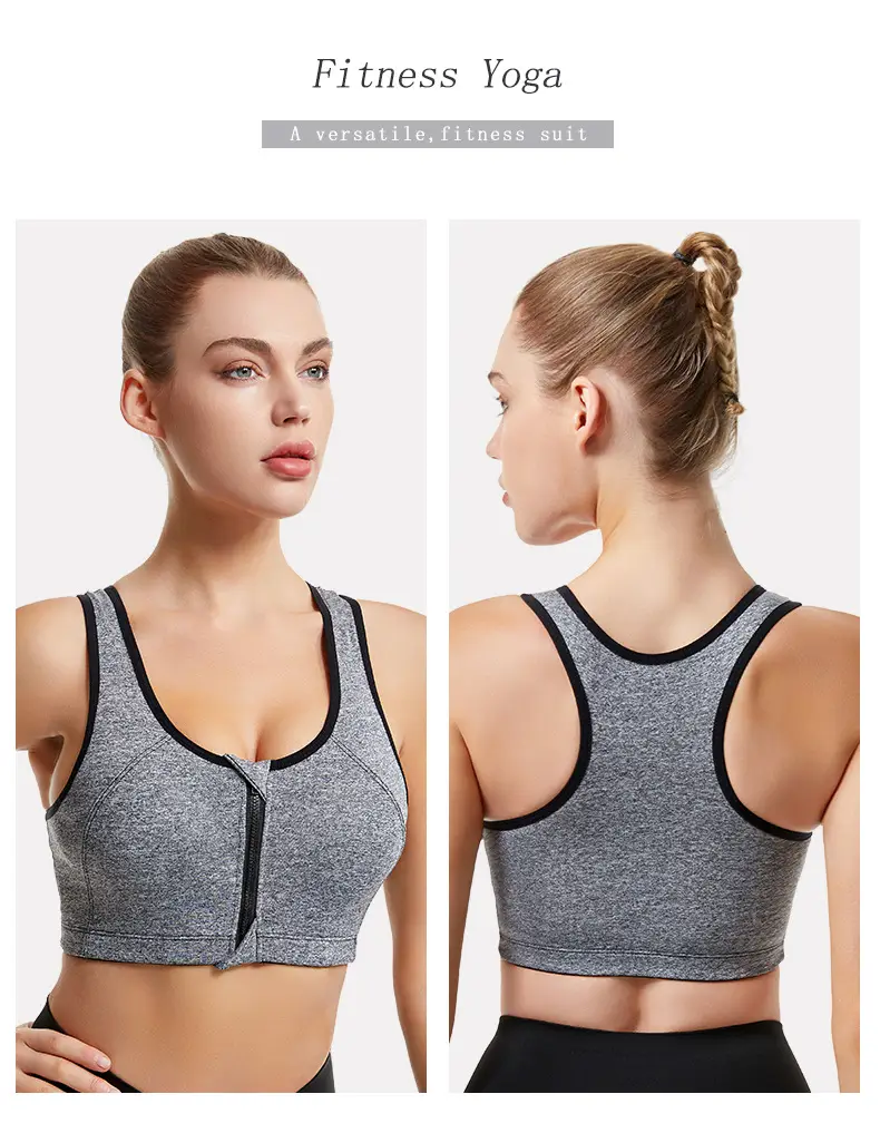 Wire-Free Sports Bra for Women, Blue Black, Large — feature 18