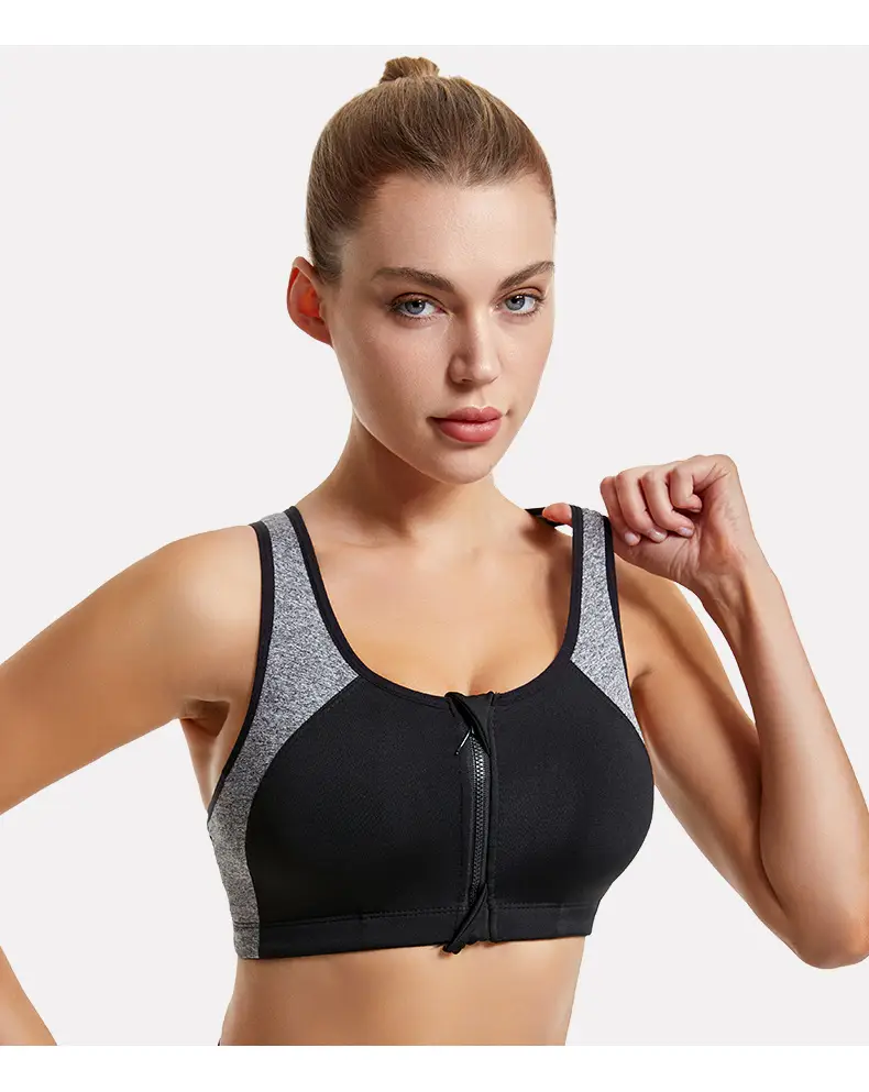 Wire-Free Sports Bra for Women, Blue Black, Large — feature 19