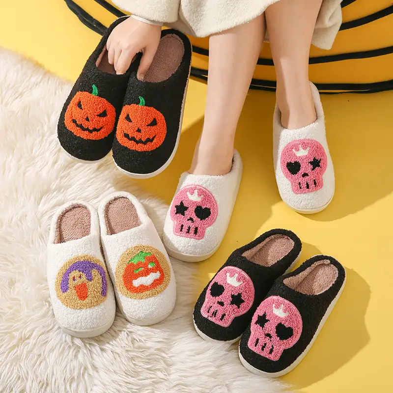 Cross-border Amazon New Halloween Skull Cartoon Ghost Series Winter Cotton Slippers for Men and Women Couple Indoor Drag - Image 12