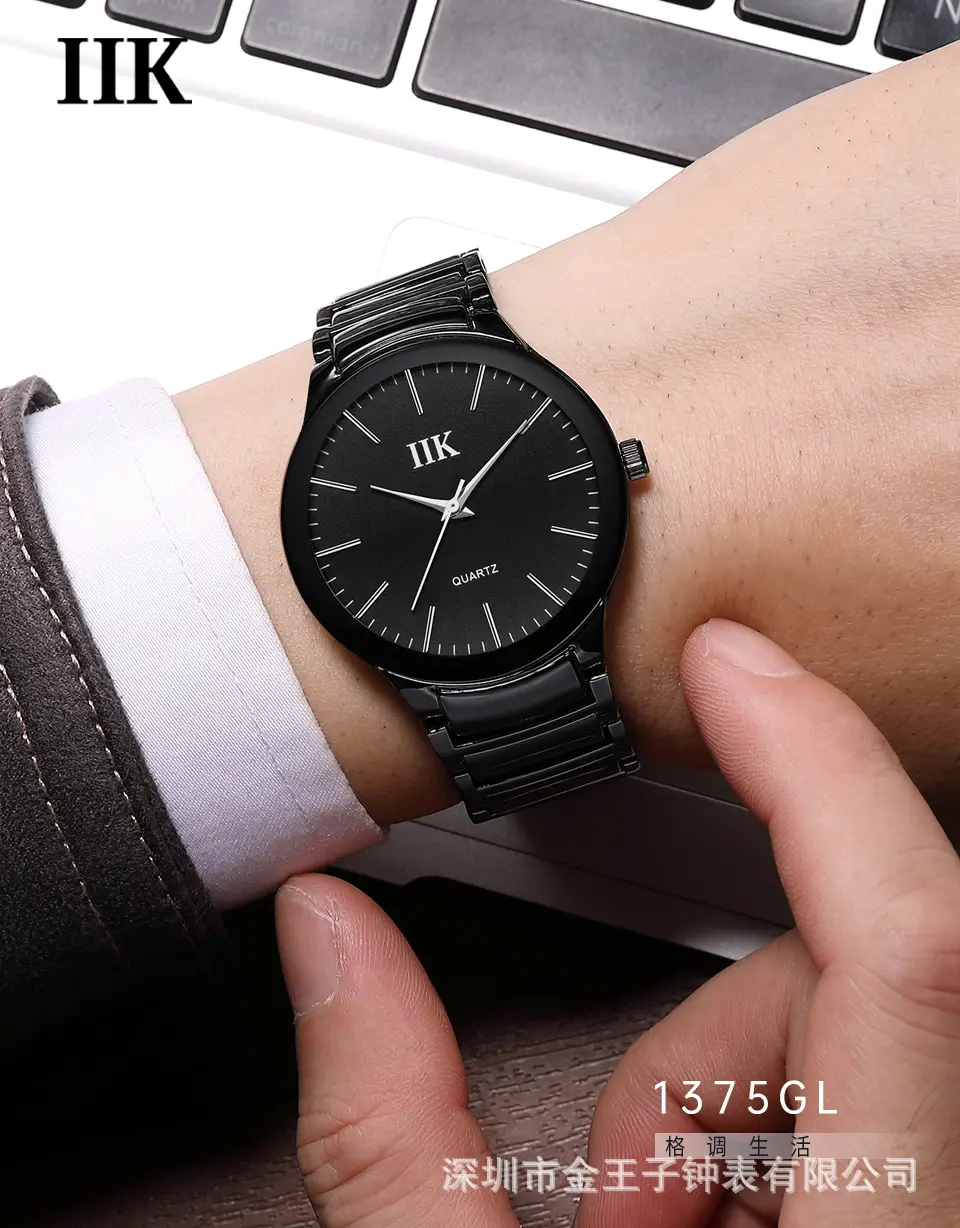 IIK Classic Black Round Waterproof Men's Watch — feature 2