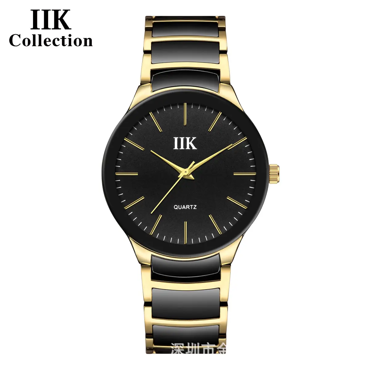 IIK Classic Black Round Waterproof Men's Watch - Image 3
