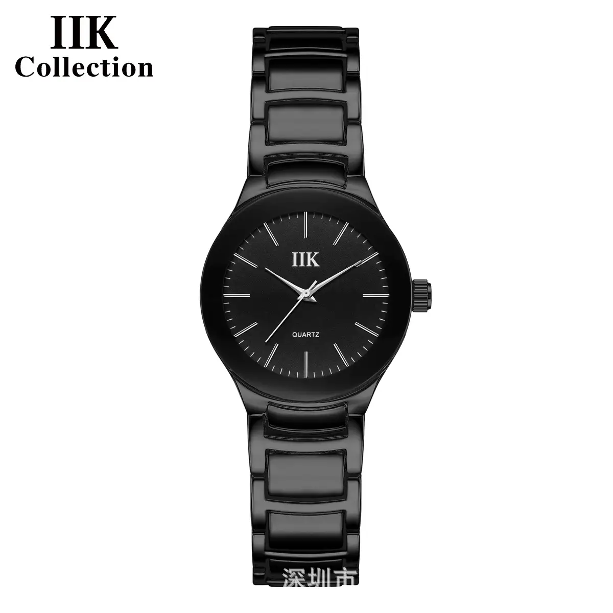 IIK Classic Black Round Waterproof Men's Watch - Image 4