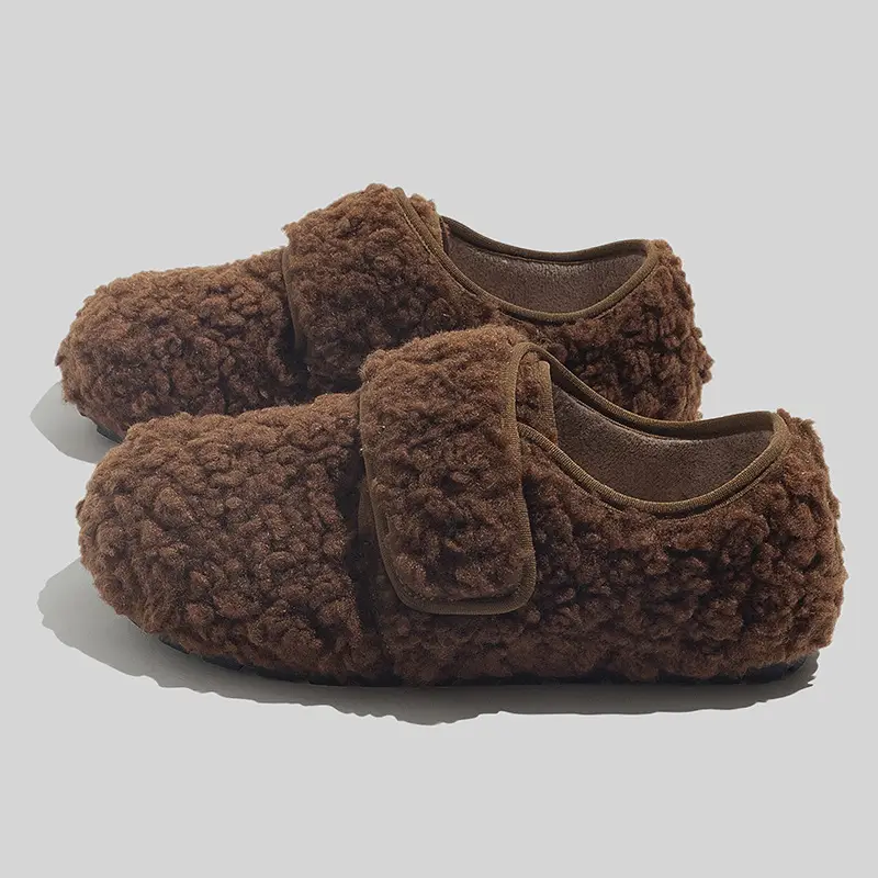 Fleece Lined Women Winter Warm Slippers Cream