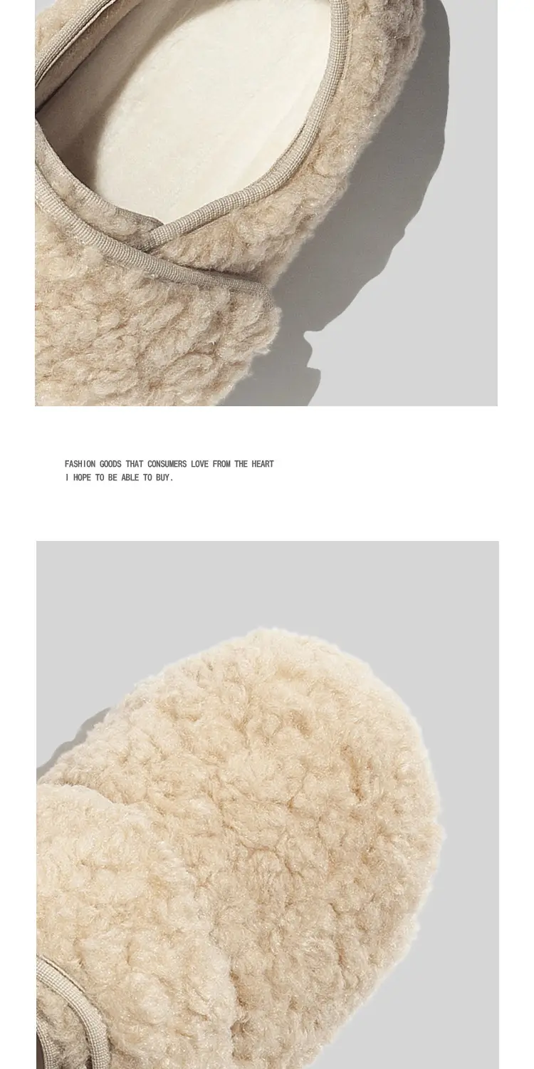 Fleece Lined Women Winter Warm Slippers Cream — feature 10