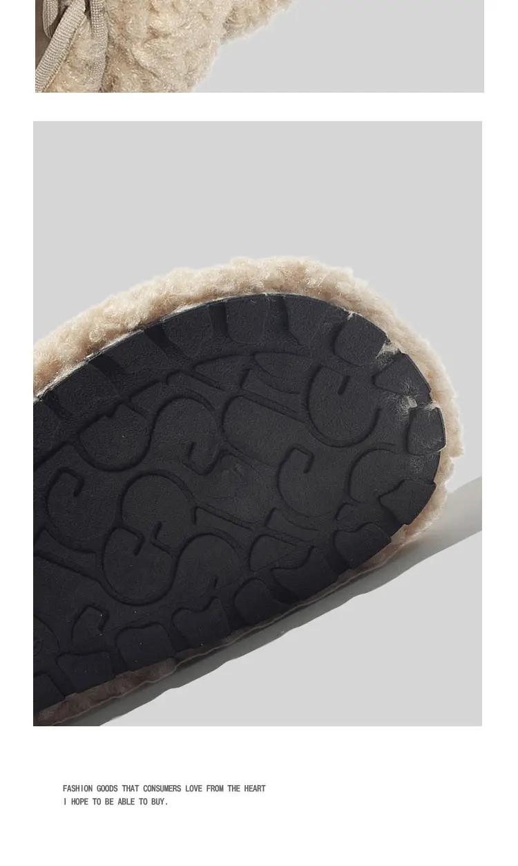 Fleece Lined Women Winter Warm Slippers Cream — feature 11