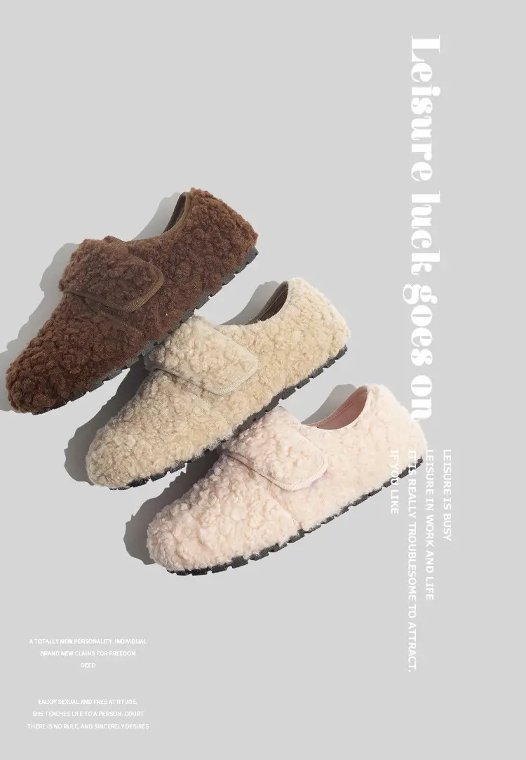 Fleece Lined Women Winter Warm Slippers Cream — feature 12