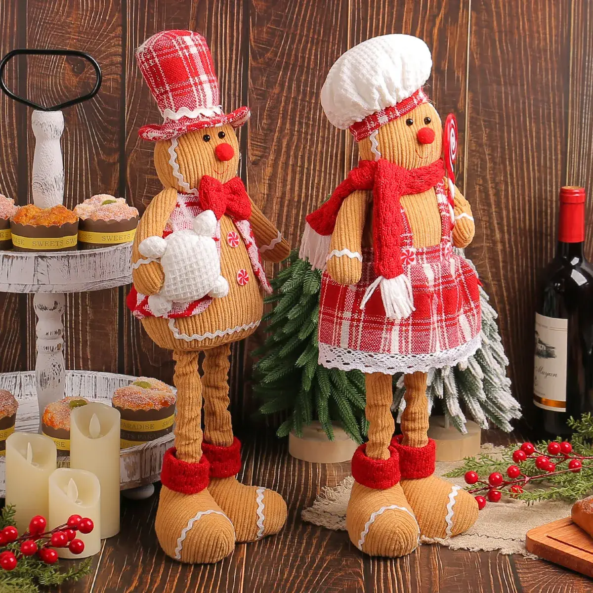 Cross-Country Christmas Gingerbread Doll Couple Set - Image 5