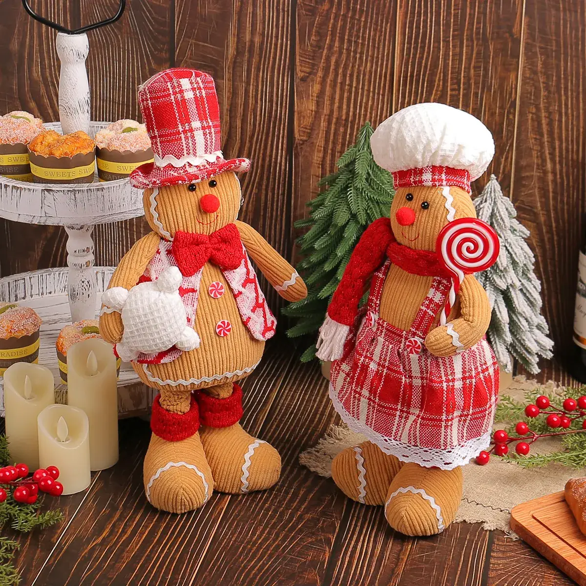 Cross-Country Christmas Gingerbread Doll Couple Set - Image 6