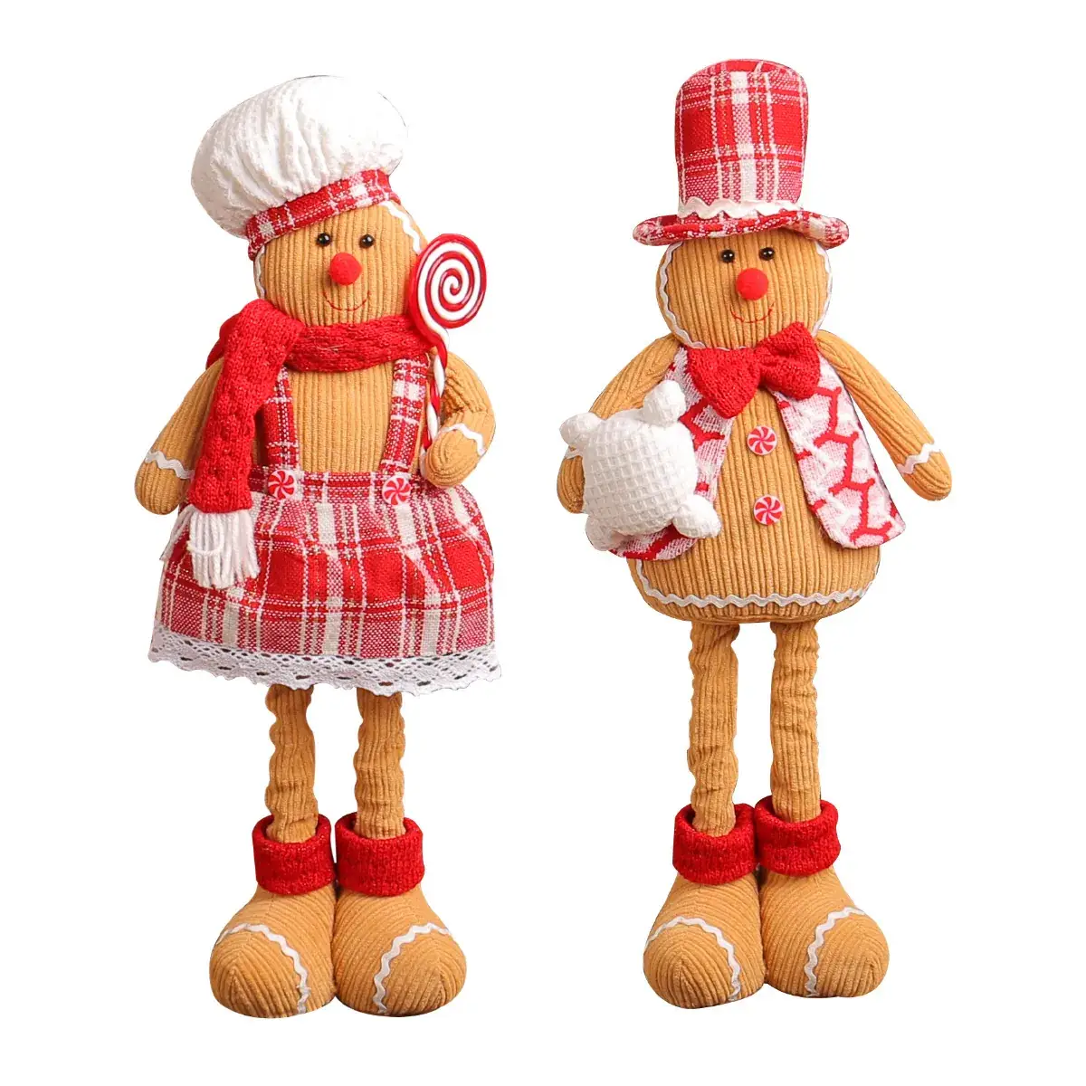 Cross-Country Christmas Gingerbread Doll Couple Set - Image 7