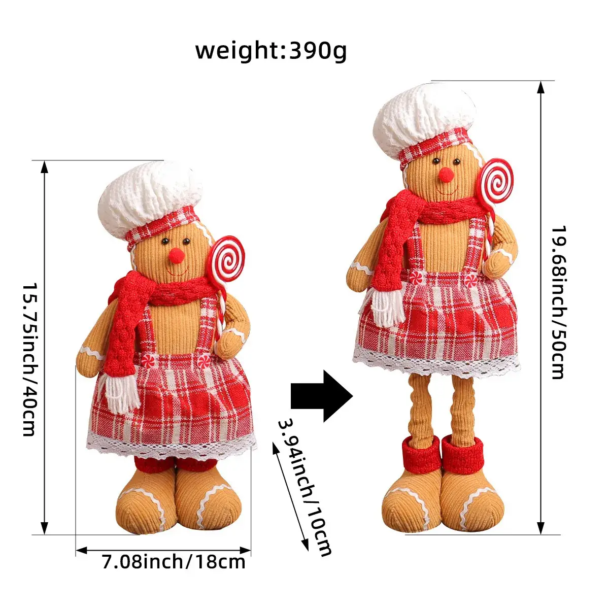 Cross-Country Christmas Gingerbread Doll Couple Set - Image 2