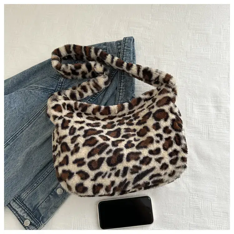 Leopard Plush Women's Shoulder Bag 2021 Autumn Winter — feature 10