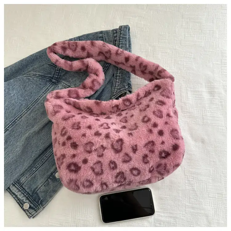 Leopard Plush Women's Shoulder Bag 2021 Autumn Winter — feature 13