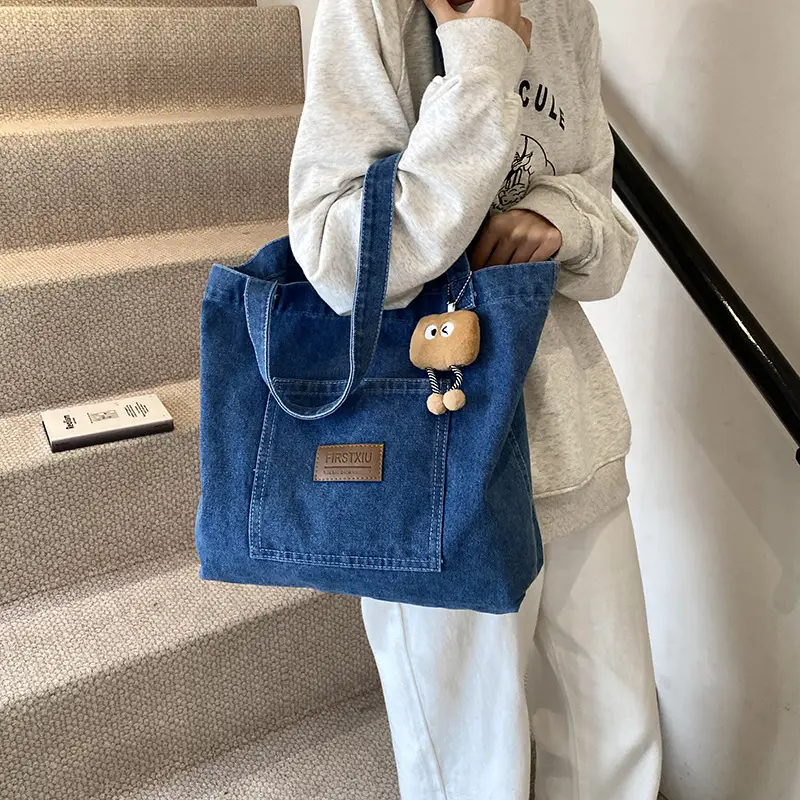 Denim Shoulder Bag Large Capacity Winter New Arrival - Image 5