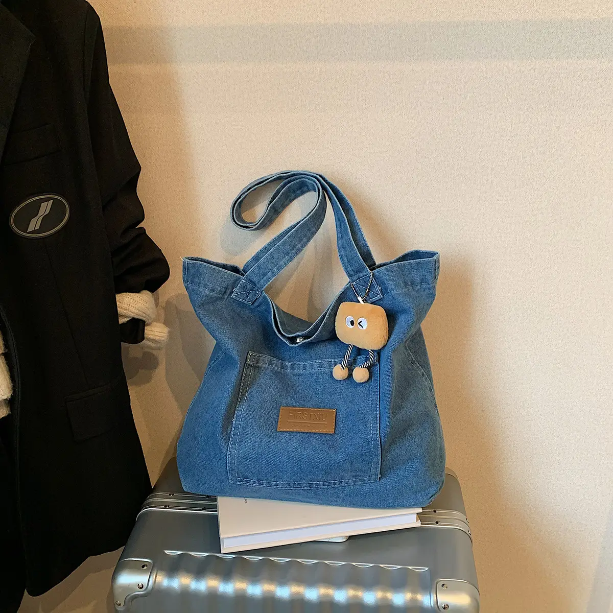 Denim Shoulder Bag Large Capacity Winter New Arrival - Image 2