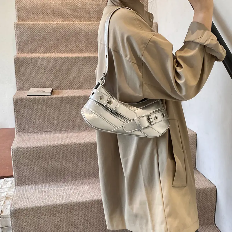White Leather Shoulder Bag for Women 2025