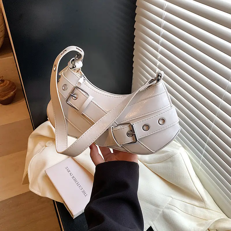 White Leather Shoulder Bag for Women 2025