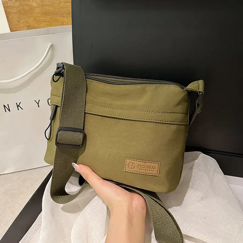 Women's Beige Nylon Shoulder Crossbody Bag 2024 - Image 2