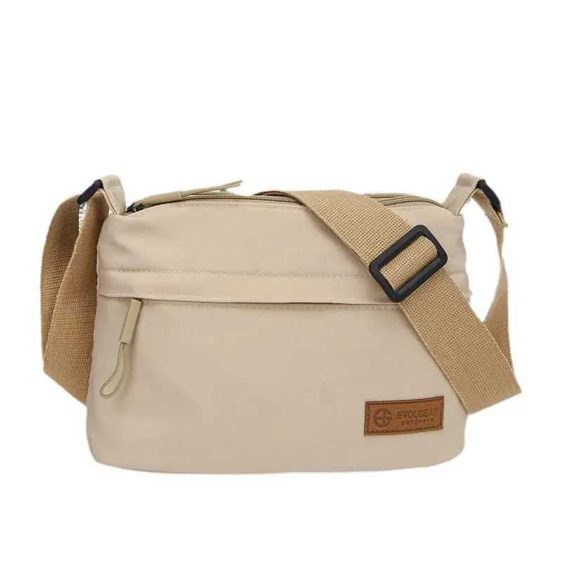 Women's Beige Nylon Shoulder Crossbody Bag 2024 - Image 6