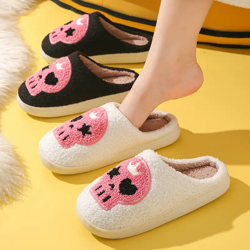 Cross-border Amazon New Halloween Skull Cartoon Ghost Series Winter Cotton Slippers for Men and Women Couple Indoor Drag
