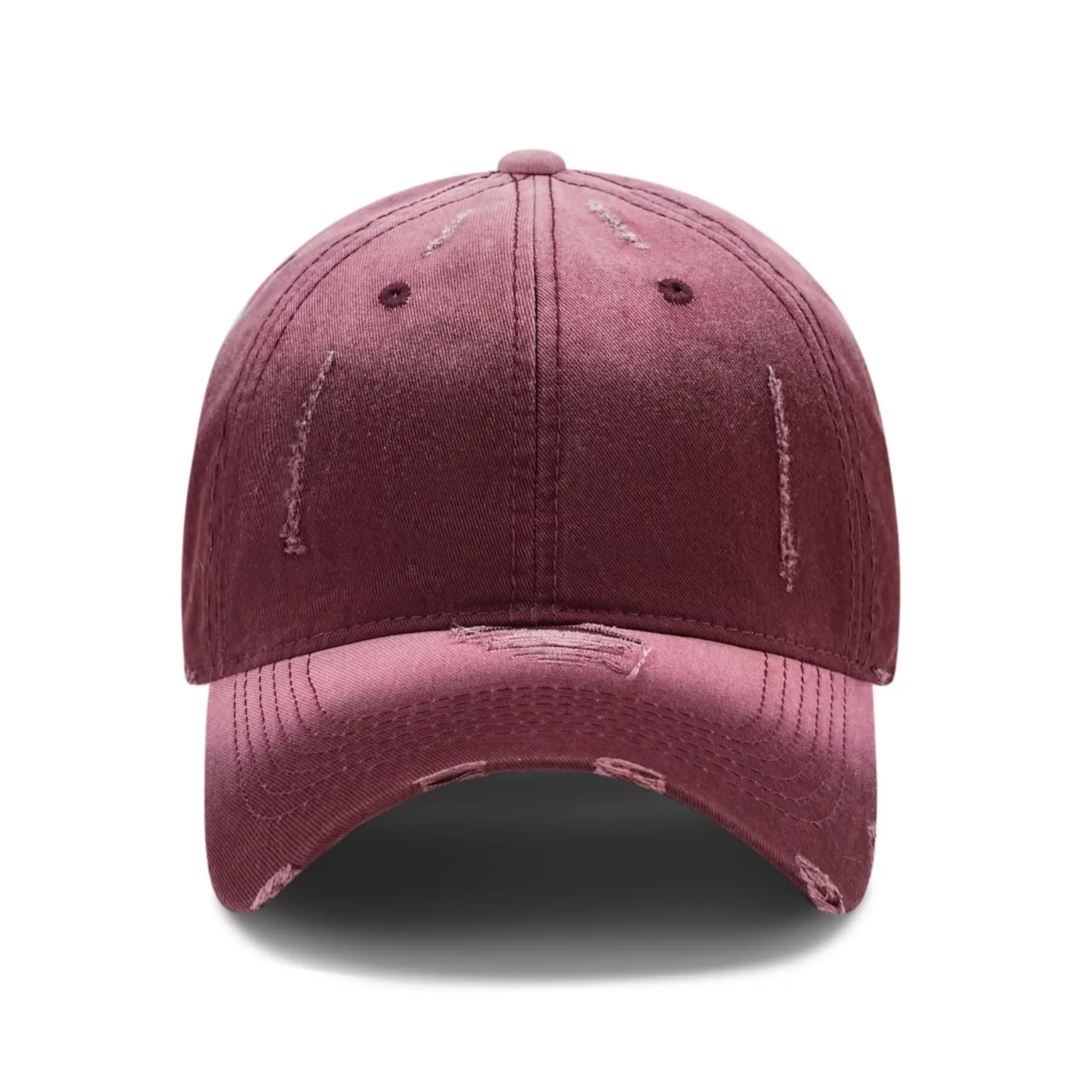 Men's Gradient Hole Washed Baseball Cap Dark Gray - Image 11