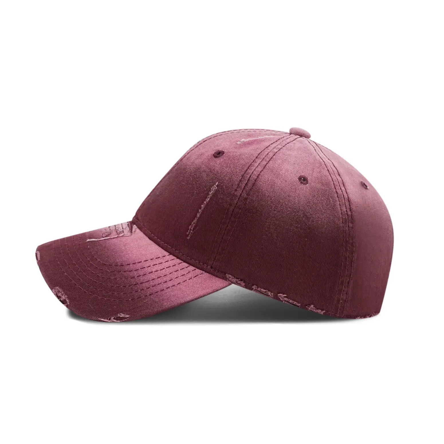 Men's Gradient Hole Washed Baseball Cap Dark Gray - Image 12