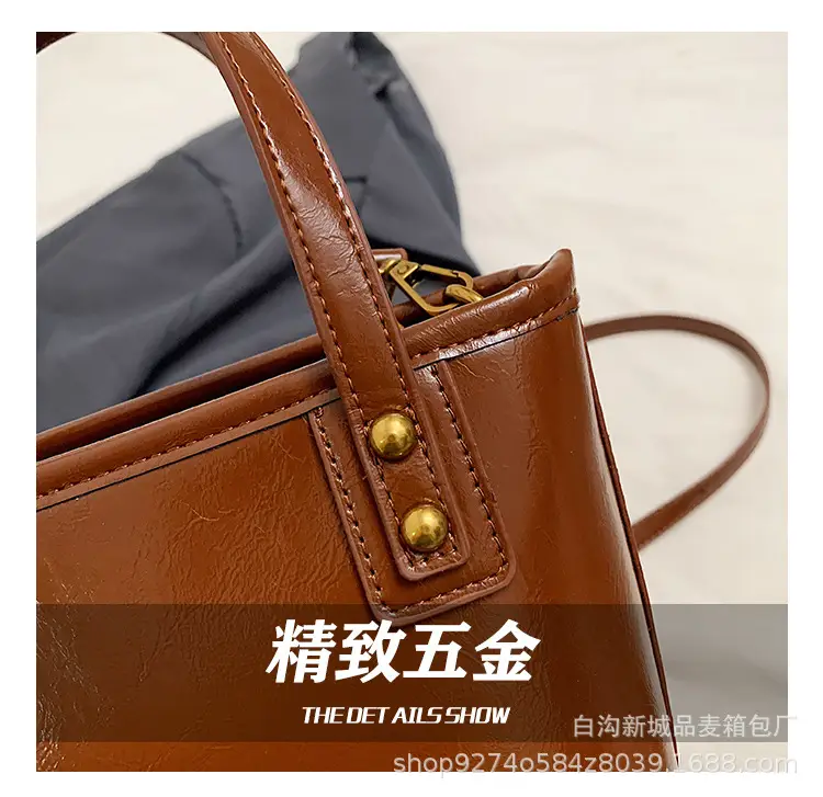 Vintage Brown French Niche Handbag for Women — feature 10