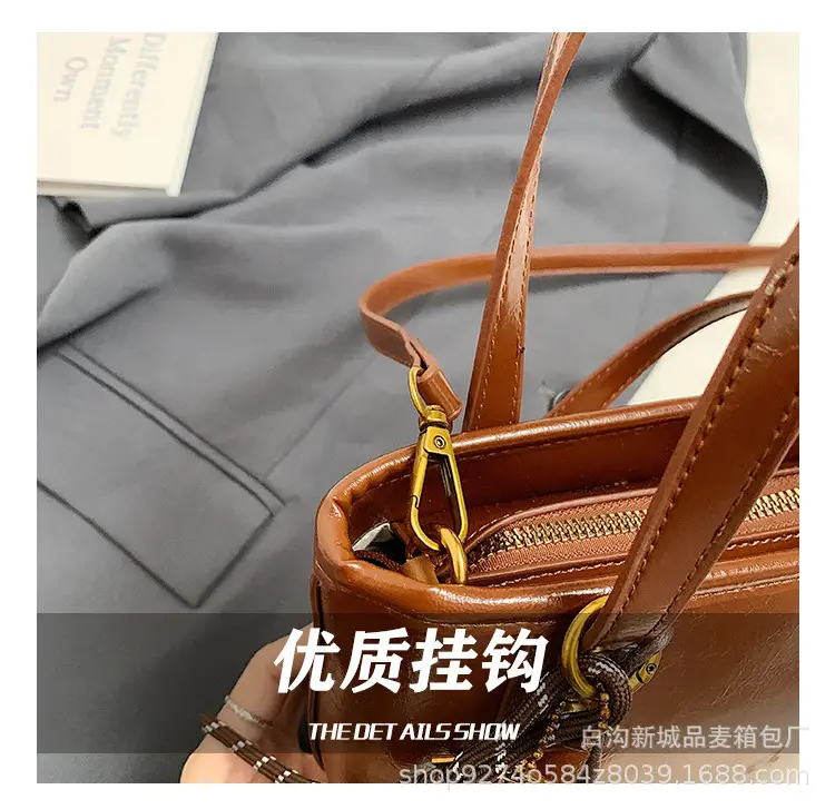 Vintage Brown French Niche Handbag for Women — feature 12