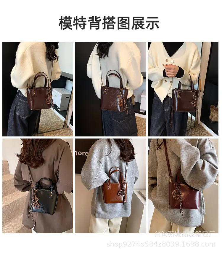 Vintage Brown French Niche Handbag for Women — feature 3