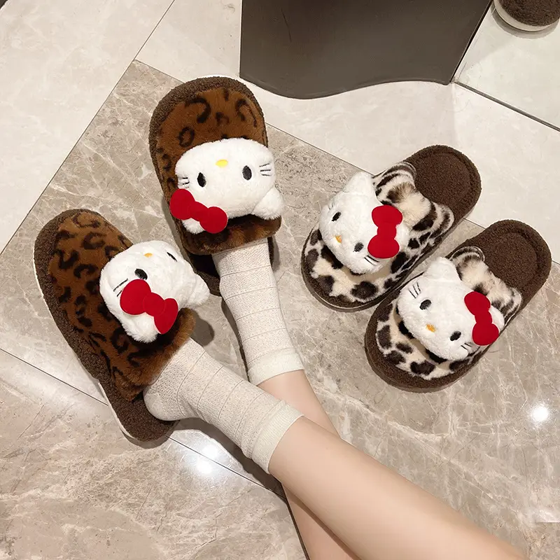 Leopard Print Cotton Slippers Women Indoor Non-Slip - Image 6